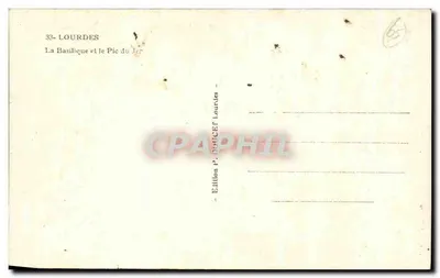 Lourdes — De Basiliek en het Pic du Jer — Uitgave P. Dufour Lourdes — Achterkant