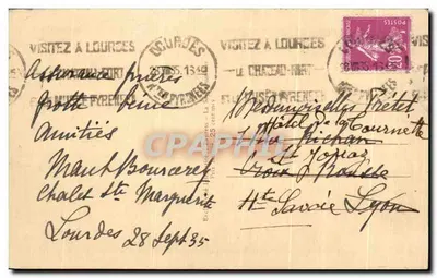 Święta Bernadetta — statua w Lourdes — J. S. Hartmann, seria 1934 — Rewers