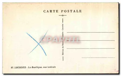 Lourdes — Bazylika, widok boczny — Édition du Palais du Roseire — Rewers