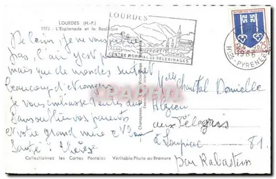 Lourdes (H.P.) — De Esplanade en de Basiliek — Uitgever Elcie — Achterkant