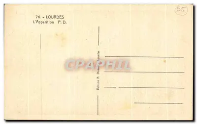 Lourdes — Objawienie — Wydawnictwo P. Douet-Lourdes — Rewers