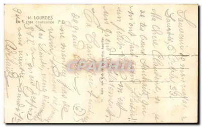 Niewiasta z koroną — Lourdes — Wydawnictwo Galerii Bayette, Lourdes — Rewers
