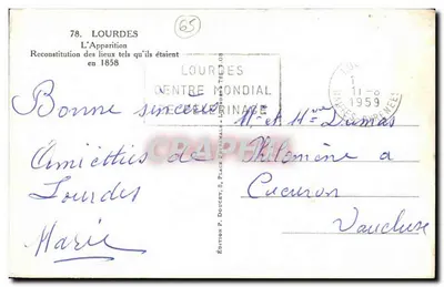 Lourdes — L'Apparizione — Ed. Llux, n°78 — Verso