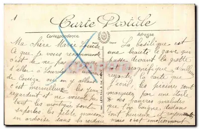 Lourdes — A Praça da Gruta e o Gave — II. — Imp. Lévy Fils & Cie, Paris — Verso