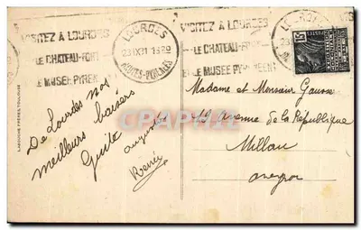 Lourdes - Wzrok na tłum na Esplanade — wydawca Laroche Frères, nr 422 — Rewers