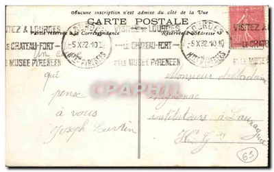Lourdes (Hautes-Pyrénées) — Domowy Ojca Bienawnej Bernadette Soubirous — Fototypia Marcel Dolboy, Lourdes — Rewers
