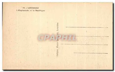 Lourdes — Plac i Bazylika — Wydawnictwo Foto Quicaul, Lourdes, n°39 — Rewers