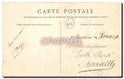 Piolenc — Vista geral — Edições J. Gau e Cie, Carpentras — Verso
