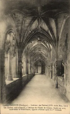 Cloîtres de Cadouin (Dordogne) — Interior dos cloîtres (século XVI, Mon. hist.) — Editor: Léonard-Henri Gazzera, n° 11069