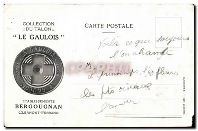 La valse en Alsace — scène de danse folklorique — éditeur : Établissements Bergougnan, Clermont-Ferrand — Verso
