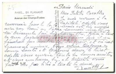 Paryż — Aleja Champs-Élysées — widok z balkonu — Wydawnictwo Art Marlet, Paryż — Rewers