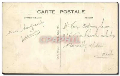 Bilhete postal antigo Saint Walfroy Ruínas do Mosteiro Au foud o presbitério construído construído por Rondeau Tous A Direção De — Verso