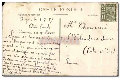 Argelia - Plaza del Gobierno - Hotel de la Régence — editor E.P. n°234 — Reverso