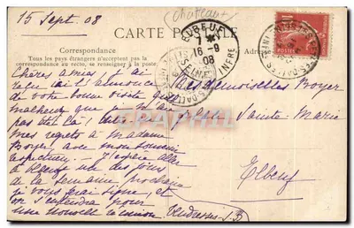 Porta do Castelo de Auberville perto de Veulettes — Seine-Inférieure — L. J. — n° 735 — Verso