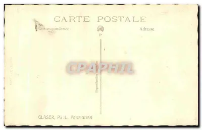 Cloître gótico — colunatas e capitéis esculpidos — Glaser, impressor em Perpignan — Verso
