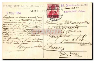 Saint-Quentin — Vista do Teatro — Edit. J. F. — Verso