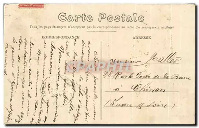 Bilhete postal antigo Prrunay sob Ablis Viaduto do Caminho de Ferro do Estado — Verso