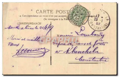 Souk Ahras - L'Hôtel-de-Ville — éditeur Terris & Cie, Villa Gabrielle Gambetta, Oran — Verso