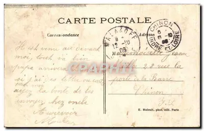 Bilhete postal antigo Malakoff Route de Montrouge — Verso