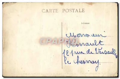 Bilhete postal antigo Hotel Café Restaurante A La Galette Rue de Versailles Le Chesnay — Verso