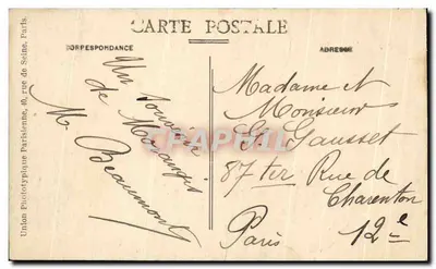 Morangis (S.-et-O.) — L'Église avec son clocher et son fronton orné d'une balance — Union Phototypique, Paris — Rewers