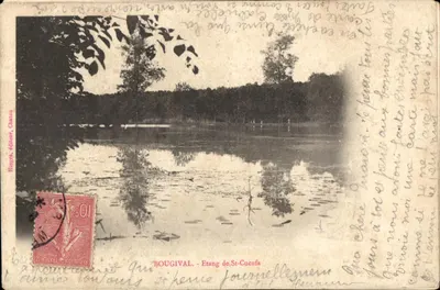 Bilhete postal antigo Bougival Etang De St Cueusa