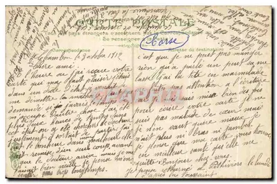 Corte - Cours Paoli - Statua Paoli — wydawca nieznany, numer seryjny 3349 — Rewers