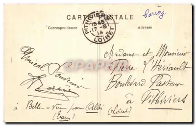 Pithiviers — Correspondência — Carte postale — Verso