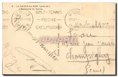 La Baule-sur-Mer — L'Éeplanade du Casino — Artistieke uitgave van Arnaud - Amiens — Achterkant