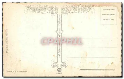 Padoue — Panorama avec cathédrale — A. Brecchia - Venise, n° 4530-1 — Verso