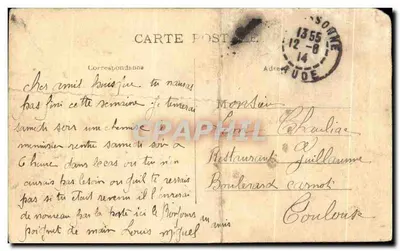Ciudad de Carcassonne — Logis de la Inquisición — Bahut (siglo XII) — Editor no identificado — Reverso