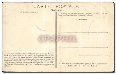 A Cidade de Carcassonne — Passagem Coberta das Lices — Notice — Verso