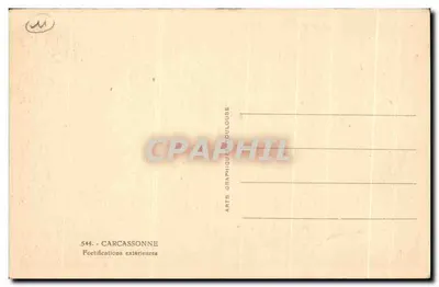 Carcassonne — Fortificaciones exteriores — Arts Graphique Oulouse, n° 544 — Reverso
