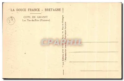 Les Tas-de-Pois (Finistère) — Costa del Granito — Editore Yvon, n°29 — Verso