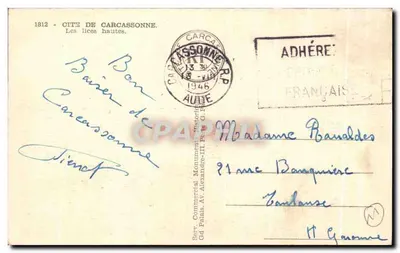 Carcassonne — Las lices altas — Servicio Comercial, Gran Palacio, Avenida Alexandre-III, París — Reverso