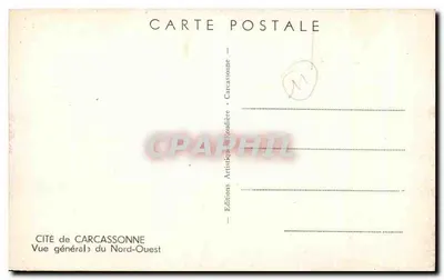 Cidade de Carcassonne — Visão geral do Noroeste — Éditions Artistique Roudière — Verso