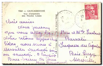 Carcassonne — Vista geral das Altas Lisses — Les Éditions Mar — Verso
