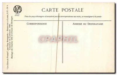Kasteel van Karel VIII — Rijnen van de Loir — uitgever Marille Dérouée, N°4 — Achterkant