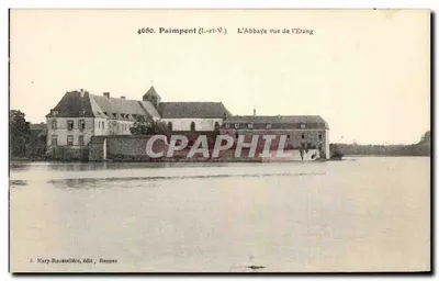 Paimpont (Ille-et-Vilaine) — A Abadia vista do Lago — Editor Mary-Roussellière, Rennes, n° 4680