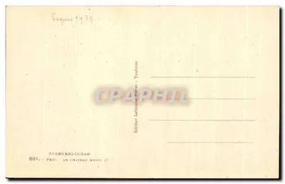 Pau - O Castelo de Henri IV — Edição Labouche Frères - Toulouse — Verso