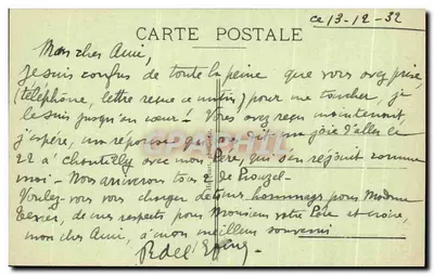 Castelo de PROUZEL (Somme) — vista do castelo — editor H. Hébert, n° 107 — Verso