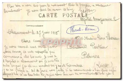O Viaduto de Chaumont — Haute-Marne — Editor A. Pourtoy — Verso