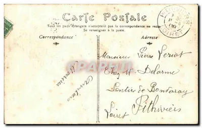 Stara pocztówka Tours Katedra św. Gatiana i portal Archiepiskopatu — Rewers
