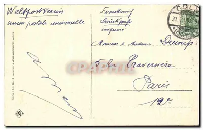 Köln nad Rynem — Katedra Najświętszej Maryi Panny, widok z zachodu — Fototypia Kitz, seria 124, nr 3 — Rewers