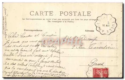Limousine in Barbichet — Frau in traditioneller Kopfbedeckung mit Gemüsebrett — F.L. Nr. 7 — Rückseite