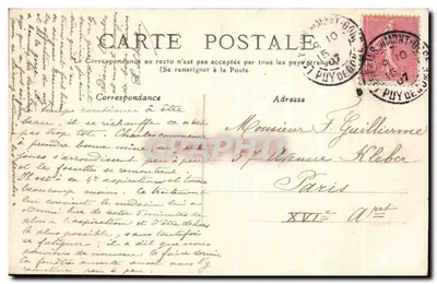 Tipos da Auvergne — Retorno de Fête — Editor M.T. n°2497 — Verso