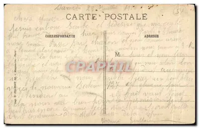 Reims - La Cattedrale prima del bombardamento — J. Courcier, 8 rue Simon-le-Franc, Parigi — n° 178 — Verso