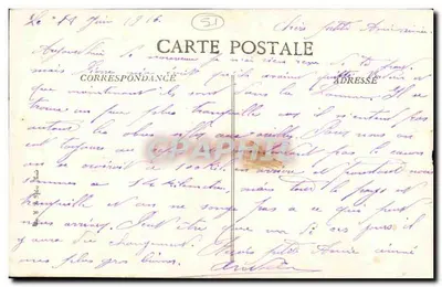 Reims — La cathédrale après le bombardement — Éditeur ELD, n° 30 — Verso