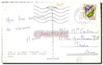 La Roche d'Oetres — Mesa de Orientação — Cap — Verso