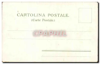 Widok portu, ulicy Santa Lucia i Zamek Owo, Plac Plebiscytu, Pałac Królewski, Katedra św. Franciszka z Paoli — Pamiątka z Neapolu. — Carto Ottovio Hard Monaco Ravera N° 412 del. — Rewers